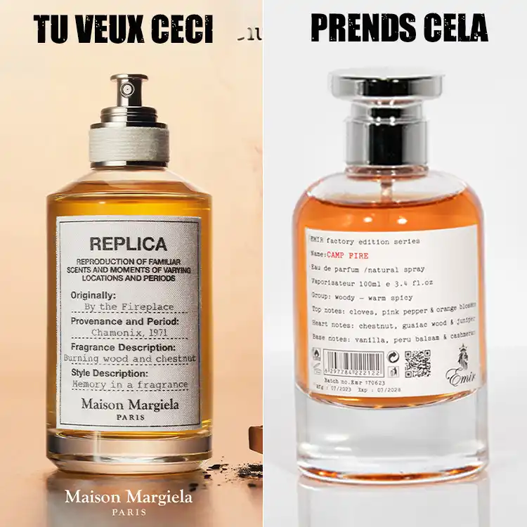 Le dupe de replica by the fireplace